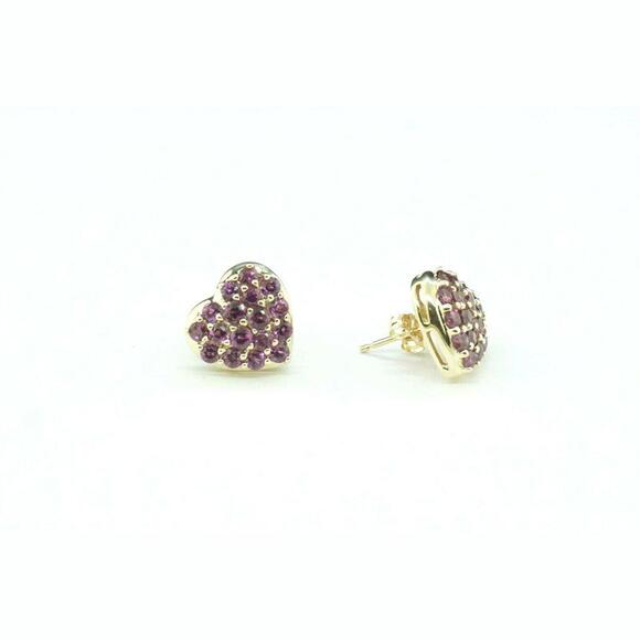Estate Amethyst 14k Yellow Gold Stud Earrings - Discount Fin - Picture 1 of 5